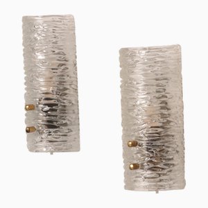 Lámpara de pared diseñada por Carl Fagerlund para Orrefors, Suecia. Juego de 2