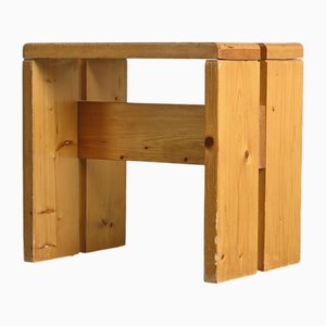 Tabouret Vintage en Pin de Les Arcs, 1970s