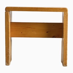 Vintage Hocker aus Kiefernholz von Les Arcs, 1970er