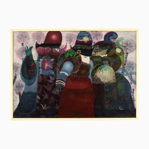 Simonetta Carpini, Maskierte Figuren, 1980, Mixed Media