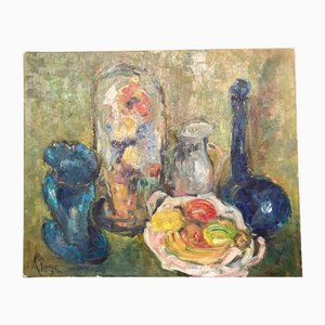 André Roose, Still Life with Bridal Globe, Oil on Canvas, 1974