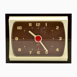 Orologio vintage color crema e marrone di Japy, Francia, anni '70