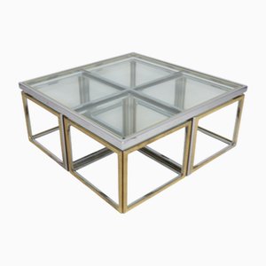 Hollywood Regency Coffee Table with Nesting Tables from Maison Charles, 1970s, Set of 5