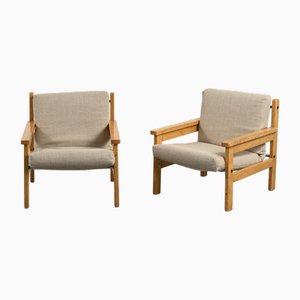 Fauteuils Scandinaves en Pin, 1970s, Set de 2