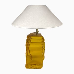 Mid-Century Tischlampe aus Farbglas