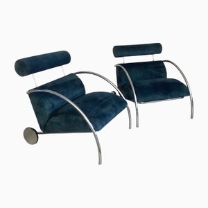 Navy Bleu Zyklus Chair attributed to Peter Maly for Cor, 1980s, Set of 2