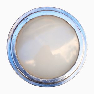 Small Porthole Wall Light with Opaline Glass, 1960s