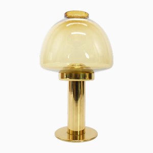 Scandinavian Model Claudia L10227 Candleholder in Amber Glass by Hans-Agne Jakobsson for Hans-Agne Jakobsson Ab Markaryd, 1960s