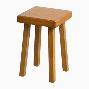 Taburete vintage atribuido a Charlotte Perriand para Les Arcs, años 80