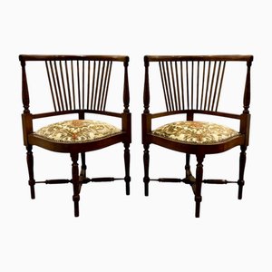 Viktorianische Englische Eckstühle, 2er Set