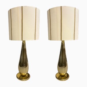 Lampes Murano Dorées, Set de 2