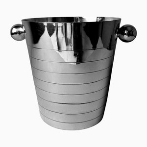 Französischer Art Deco Edelstahl Champagner Eimer, 1950er