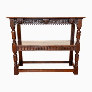 Desserte 17ème Siècle Country en Chêne Sculpté, 1600s