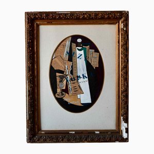 Arnold Guerlinck, Kubistische Komposition, 1970er, Mixed Media, Gerahmt