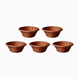 Paniers Bohemian en Osier, 1970s, Set de 5