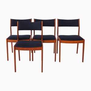 Sillas danesas vintage de teca de Johannes Andersen para Idum Møbelfabrik, años 60. Juego de 4