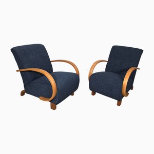 Juego de sillones Art Déco de Jindřich Halabala, años 50