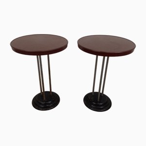Mesas pedestal parisinas Art Déco, años 40. Juego de 2