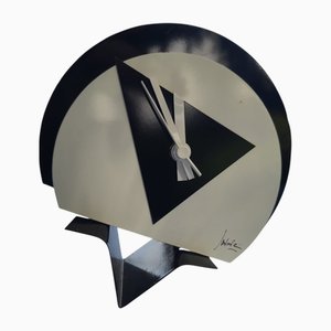 Horloge de Table Radical en Métal Laqué, 1980s