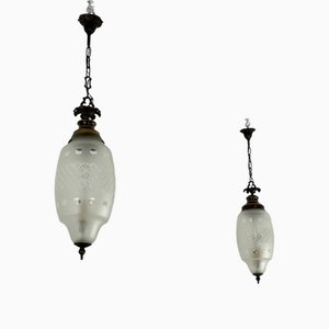 Mid-Century 2-Light Pendant Lamps in the style of Luigi Caccia Dominioni, 1960s, Set of 2