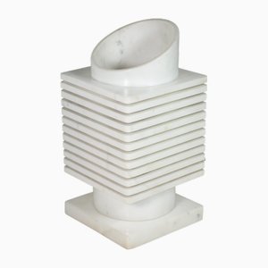Lampada da tavolo modernista in marmo bianco di Carrara, Italia, anni '70