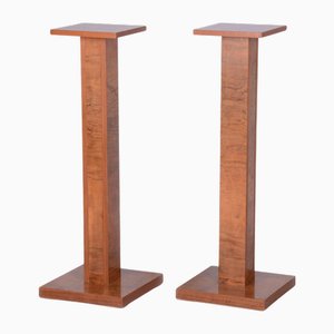 Guéridons Art Déco en Noyer, République Tchèque, 1920s, Set de 2