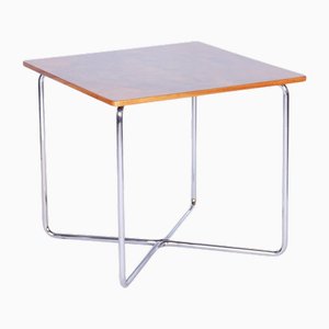 Bauhaus Table in Caucasian Walnut & Chrome attributed to Robert Slezák, Czech, 1930s