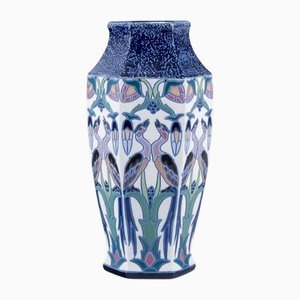 Large Art Deco Amphora Vase in Faience, Czechoslovakia, 1930s