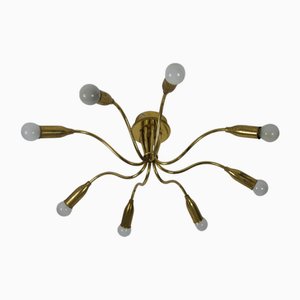 Lustre Sputnik Mid-Century en Laiton, Allemagne, 1950s