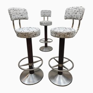 Italian Bar Stools in Bouclé from Pedrali, 1970s, Set of 3