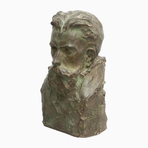 Vintage Plaster Bust Sculpture by Miquel Blay, Spain, 1930s