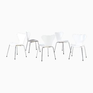 Vintage Danish Butterfly Chairs by Arne Jacobsen for Fritz Hansen, 1980s, Set of 5