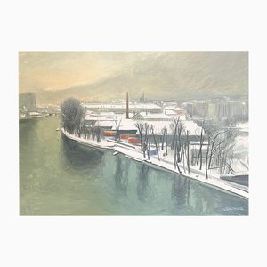 Claude Sauthier, Paesaggio, Olio su tavola, anni '70