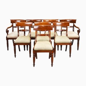 Regency Esszimmerstühle aus Mahagoni, 1820er, 8 . Set