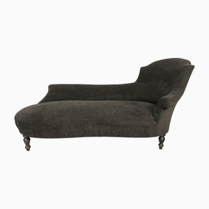 Sofá cama Napoleon III de terciopelo gris