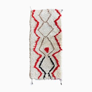 Vintage Moroccan Berber Rug in Handwoven Wool Runner with Tribal Geometric Design, 1990s