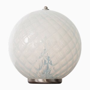 Vintage Murano Glass Table Lamp with Opal, Italy, 1980s