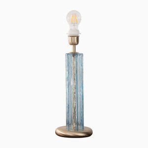 Lampada da Tavolo in Vetro di Murano Colore Blu, Italia, anni '80