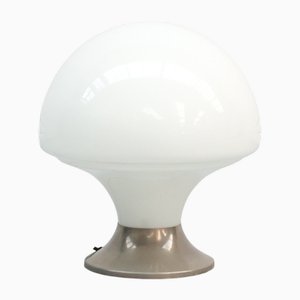 Space Age Tischlampe aus Opalglas & Chrom, 1970er