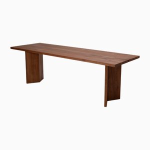 Japan Pear Wood and Walnut Dining Table by Designer Dirk Meylaerts