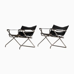 Set of Folding Model B4 Armchairs from Marcel Breuer