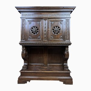 Renaissance Oak Dresser Cabinet, 1850s