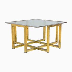 Regency Geometrical Coffee Table in Patinated Brass from from Belgo Chrom / Dewulf Selection, 1970s