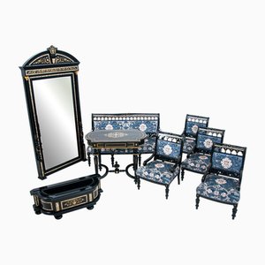 A , Mobilier de Salon Historique, Autriche, Première Moitié du 19ème Siècle., Set de 8