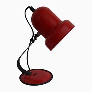 Verstellbare Vintage Schreibtischlampe mit Gestell aus schwarzem & rotem Metall, 1980er