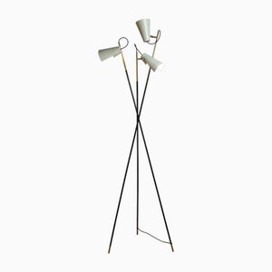 Lampadaire Tripode avec Abat-Jour Blancs par Stilnovo, Italie, 1960s