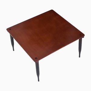 Vintage Square Walnut Coffee Table Model T8 attributed to Vico Magistretti for Azucena, Italy, 1954