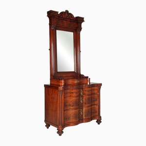 Mid 19th Century Chest of Drawers with Mirror Top, 1850s