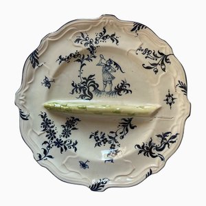 Majolica Asparagus Plate by Emile Gallé