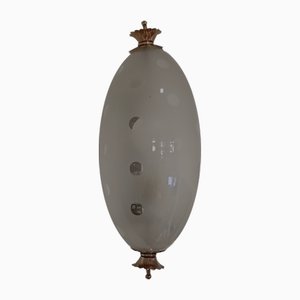 Venini Murano Glass & Brass Wall Lamp, Italy 1940s attributed to Paolo Venini for Venini